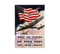 Wee Blue Coo VINTAGE AD MILITARY AIR FORCE BOMBER FLAG USA WW2 WAR PRINT F12X5862