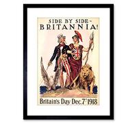 Wee Blue Coo Vintage Ad Political Post War WWI Uncle Sam Britannia Framed Wall Art Print