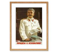 Wee Blue Coo Vintage AD Political Stalin Soviet USSR Communism Framed Print F97X5948