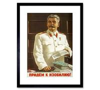 Wee Blue Coo Vintage Ad Political Stalin Soviet USSR Communism Framed Wall Art Print