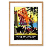 Wee Blue Coo VINTAGE AD RAILWAY FLYING SCOTSMAN FORTH BRIDGE FRAMED PRINT F97X7675