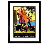 Wee Blue Coo Vintage Ad Railway Flying Scotsman Forth Bridge Framed Wall Art Print