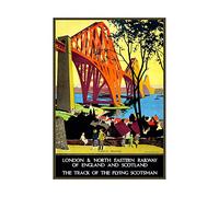 Wee Blue Coo Vintage Ad Railway Flying Scotsman Forth Bridge Wall Art Print