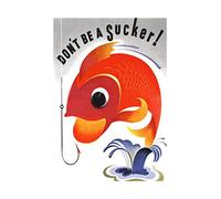 Wee Blue Coo Vintage Ad War Fish Hook Colourful Sucker Wall Art Print
