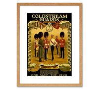 Wee Blue Coo Vintage Ad War WWI Britain Enlist Coldstream Guard King Framed Wall Art Print