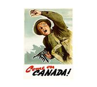 Wee Blue Coo Vintage Ad War WWII Canada Come On Soldier Gun Rogers Wall Art Print