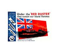 Wee Blue Coo Vintage Ad War WWII UK Navy Flag Red Duster Ensign Weapon Wall Art Print