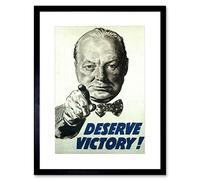 Wee Blue Coo Vintage Ad WWII Deserve Victory Churchill UK Framed Wall Art Print
