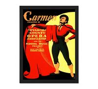 Wee Blue Coo Vintage Advert Opera Carmen John Laquatra Madame Bianca Art Large Framed Art Print Poster Wall Decor 18x24 inch