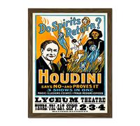 Wee Blue Coo Vintage Advert Theatre Spirits Houdini Art Large Framed Art Print Poster Wall Decor 18x24 inch