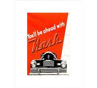 Wee Blue Coo VINTAGE ADVERT TRANSPORT CAR FRONT GRILLE NEW BLACK FRAMED ART PRINT B12X11567