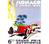 Wee Blue Coo Vintage Advert Transport Grand Prix 1934 Monaco Art Canvas Print