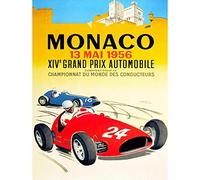 Wee Blue Coo Vintage Advert Transport Grand Prix Monaco 1956 Art Print Poster Wall Decor 12X16 Inch
