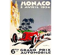 Wee Blue Coo Vintage Advert Transport Grand Prix Monaco Art Print Poster Wall Decor 12X16 Inch
