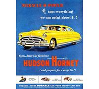 Wee Blue Coo Vintage Advert Transport Hudson Hornet Car Automobile Art Print Poster Wall Decor 12X16 Inch