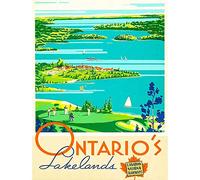 Wee Blue Coo Vintage Advert Travel Ontario Lakelands Travel Art Print Poster Wall Decor 12X16 Inch