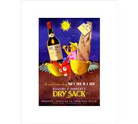 Wee Blue Coo Vintage Advert Wine Alcohol Dry Sack Sherry New Wall Art Print
