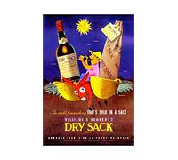 Wee Blue Coo Vintage Advert Wine Alcohol Dry Sack Sherry Wall Art Print