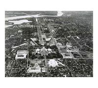 Wee Blue Coo Vintage Aerial Capitol Hill Washington Dc America USA Art Print Poster Wall Decor 12X16 Inch