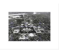 Wee Blue Coo VINTAGE AERIAL CAPITOL HILL WASHINGTON DC AMERICA USA FRAMED ART PRINT
