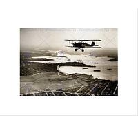 Wee Blue Coo VINTAGE AMERICAN EAGLE MODEL A1 BIPLANE FLIGHT SYDNEY FRAMED ART PRINT B12X3545