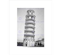 Wee Blue Coo VINTAGE ARCHITECTURAL LEANING TOWER PISA ITALY COOL FRAMED ART PRINT B12X3434