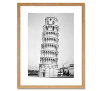 Wee Blue Coo Vintage Architectural Leaning Tower Pisa Italy Cool Framed Wall Art Print