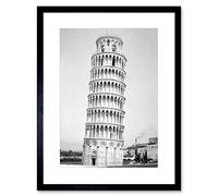 Wee Blue Coo Vintage Architectural Leaning Tower Pisa Italy Cool Framed Wall Art Print