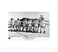 Wee Blue Coo VINTAGE ASTRONAUT TEST PILOT JET FIGHTER USA BLACK FRAMED ART PRINT B12X3437