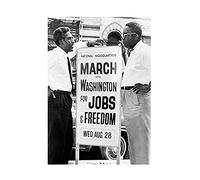 Wee Blue Coo Vintage B&W Freedom Jobs 130 Street March Washington Sign Wall Art Print