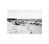 Wee Blue Coo VINTAGE B&W WAR D DAY SOLDIERS BEACH NEW BLACK FRAMED ART PRINT B12X11741