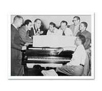 Wee Blue Coo Vintage Big Band Leader Benny Goodman Piano Art Print Framed Poster Wall Decor 12X16 Inch