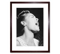 Wee Blue Coo Vintage Blues Jazz Singer Legend Billie Holiday Framed Wall Art Print