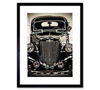 Wee Blue Coo Vintage Car Old Fashioned Classic Picture Framed Wall Art Print
