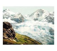 Wee Blue Coo Vintage Eiger Glacier Ice Flow Switzerland Alpine Alps Art Print Poster Wall Decor 12X16 Inch