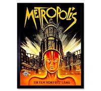 Wee Blue Coo Vintage Film Movie Metropolis 1927 Sci Fi Future Art Print Framed Poster Wall Decor 12X16 Inch