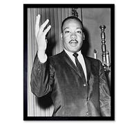 Wee Blue Coo Vintage Graph Martin Luther King B&W Art Print Framed Poster Wall Decor 12X16 Inch