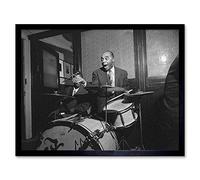 Wee Blue Coo Vintage Jazz Music Drummer Legend Freddie Moore Art Print Framed Poster Wall Decor 12X16 Inch