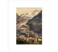 Wee Blue Coo Vintage Landscape Alpine Glacier Grindelwald Switzerland Wall Art Print