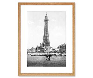 Wee Blue Coo Vintage Photo Blackpool Tower England History Framed Wall Art Print