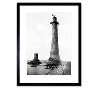 Wee Blue Coo Vintage Photo Eddystone Lighthouse Plymouth Framed Wall Art Print