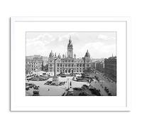Wee Blue Coo Vintage Photo Glasgow George Square Scotland Framed Wall Art Print