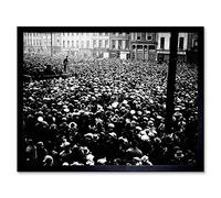 Wee Blue Coo Vintage Photo Irish Free State Hero Collins Crowd Speech Freedom Ireland Art Print Framed Poster Decor 12X16 Inch