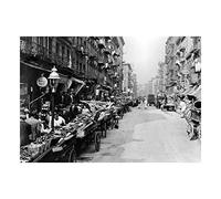 Wee Blue Coo Vintage Photo Italian Street Market Mulberry St New York Wall Art Print