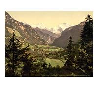 Wee Blue Coo Vintage Photo Landscape Swiss Alpine Mountains Jungfrau Eiger Fine Art Print Poster 30X40Cm Cc2358