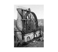 Wee Blue Coo Vintage Photo Laxey Wheel Isle Man Historic Wall Art Print