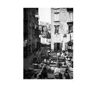 Wee Blue Coo Vintage Photo Street Laundry Naples 1895 Italy Wall Art Print