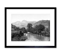 Wee Blue Coo Vintage Photo Windermere Langdale Pikes Lake District Framed Wall Art Print