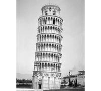Wee Blue Coo Vintage Photography Architectural Leaning Tower Pisa Italy Art Print Poster Wall Decor 12X16 Inch