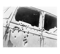 Wee Blue Coo Vintage Photography Crime Bullet Car Bonnie Parker Clyde Barrow USA Art Print Poster Wall Decor 12X16 Inch